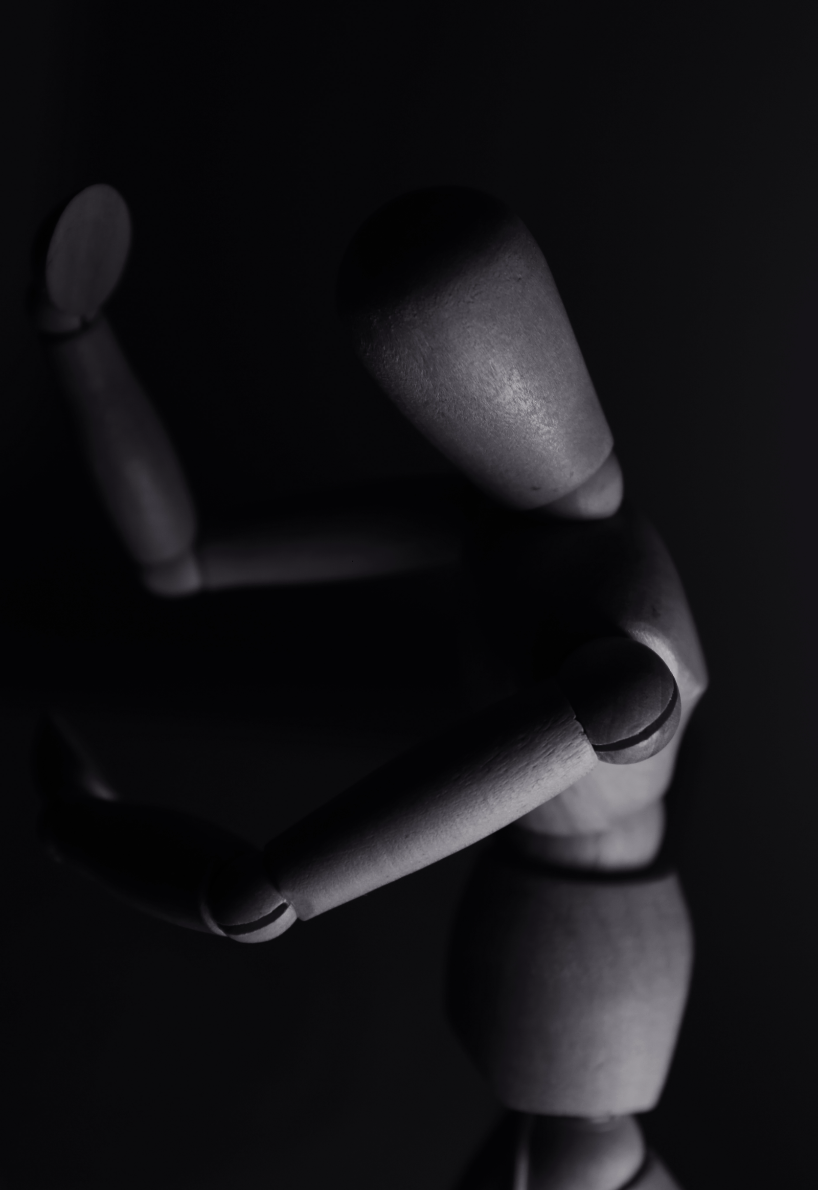 Wooden Artist Mannequin in Low Light