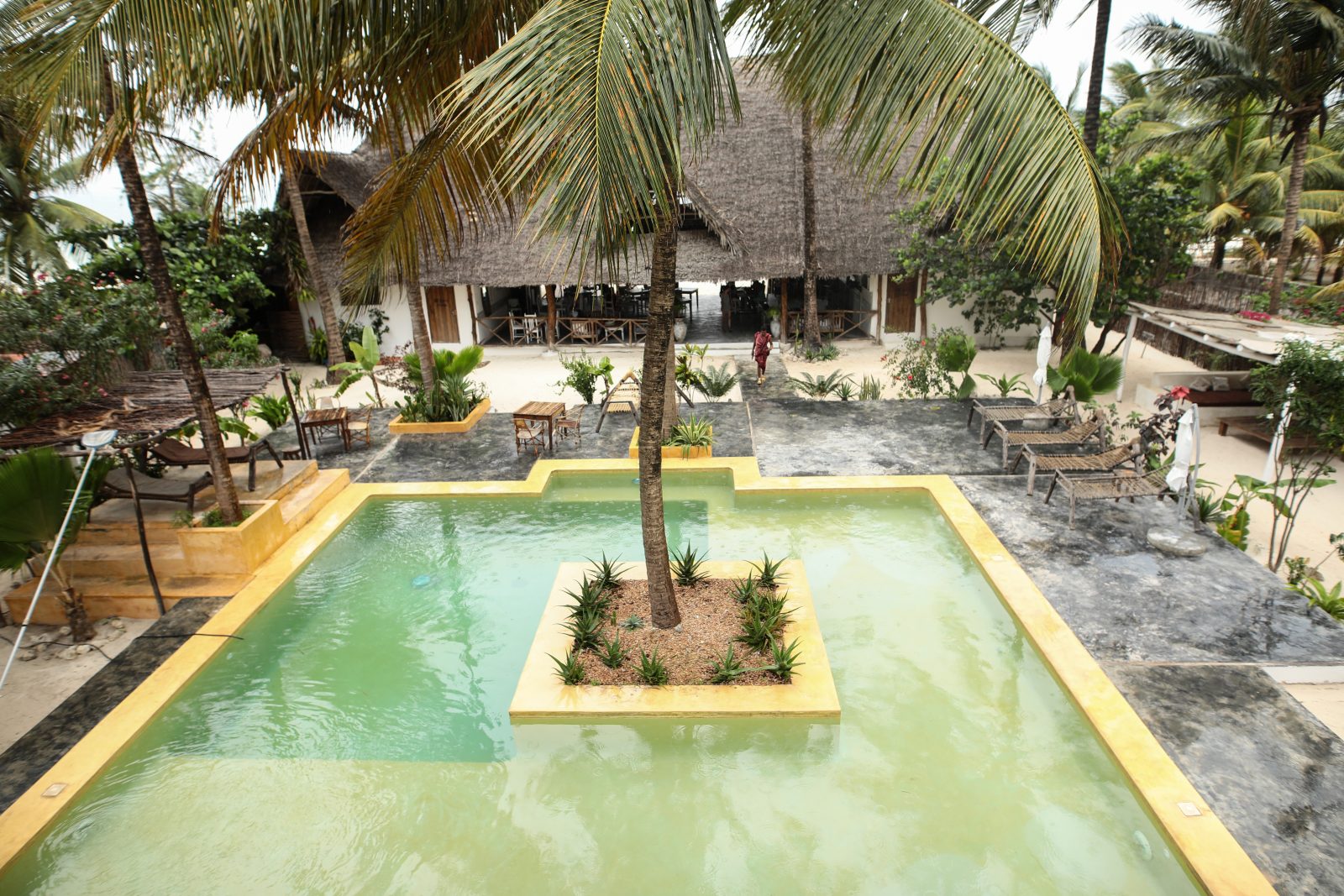Palm-Shaded Pool at a Zanzibar Resort