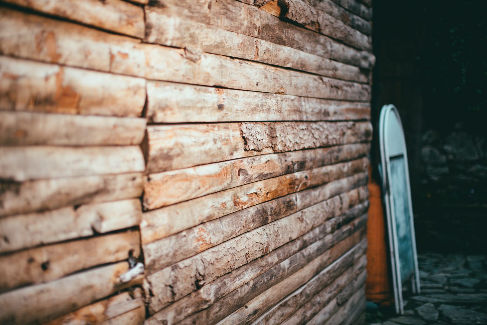 Weathered Wooden Wall and an Old Door