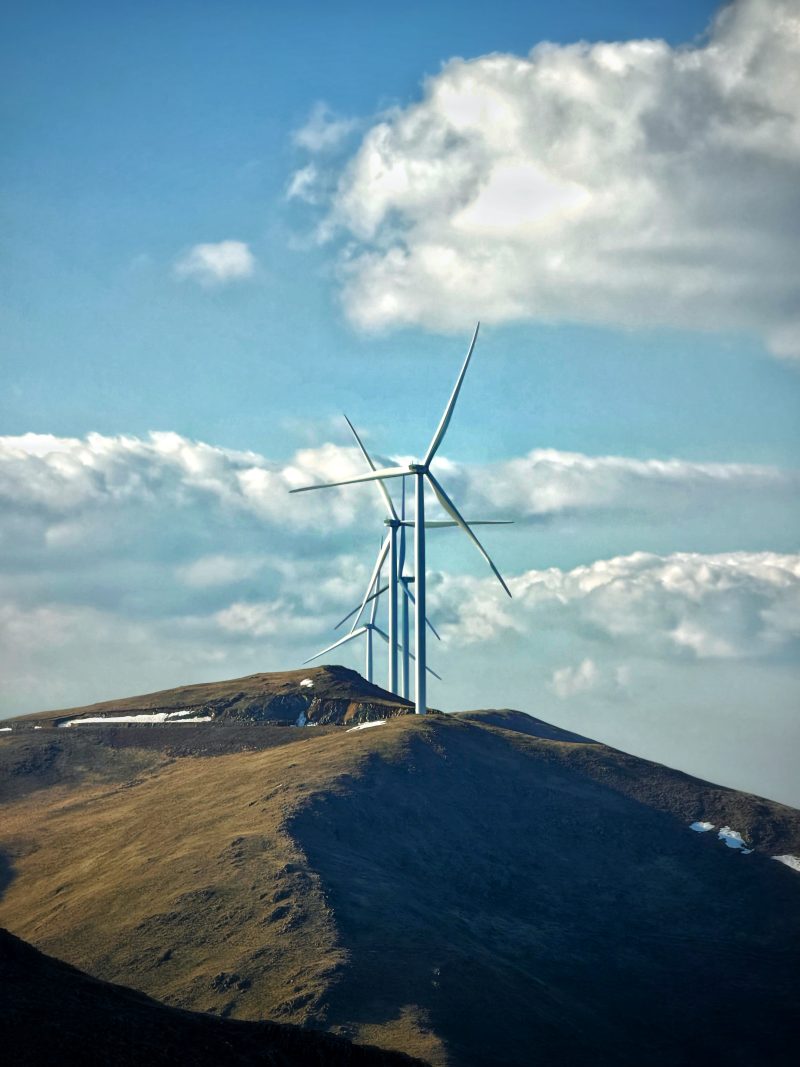 Wind Turbines on a Grassy Ridge